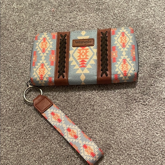 Wrangler Multicolor Patterned Wallet with Wristlet - Picture 1 of 2